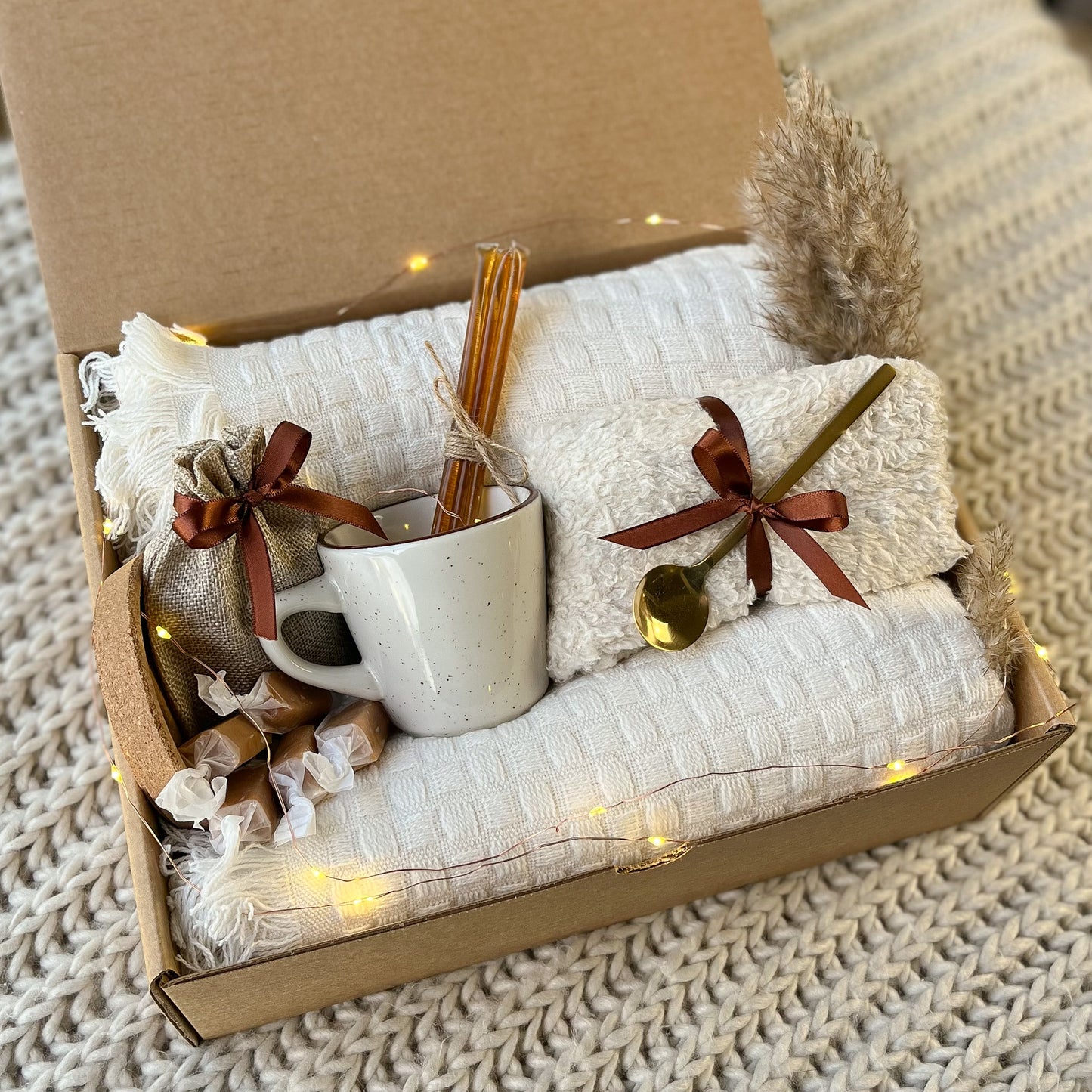 Gift box with blanket