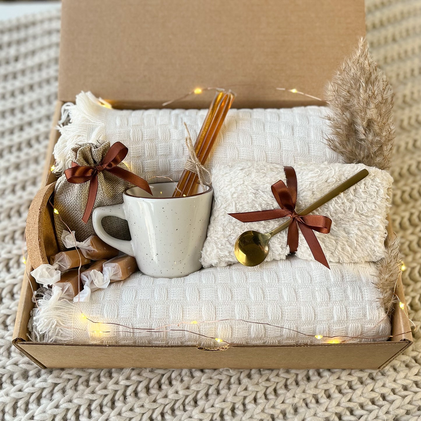 Gift box with blanket